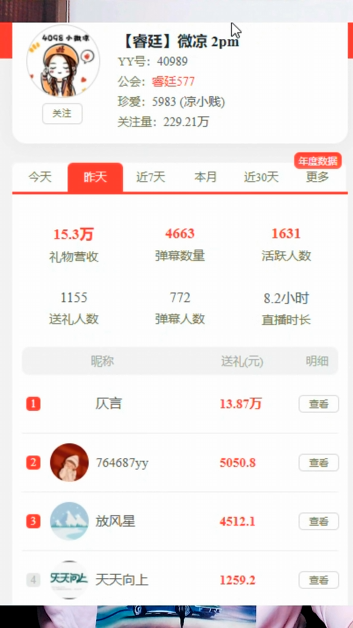 新晋神豪豪刷，微凉女主播第一