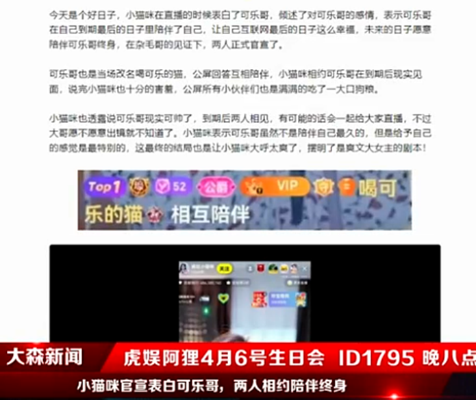 小猫咪官宣表白可乐哥，二人相约陪伴终身