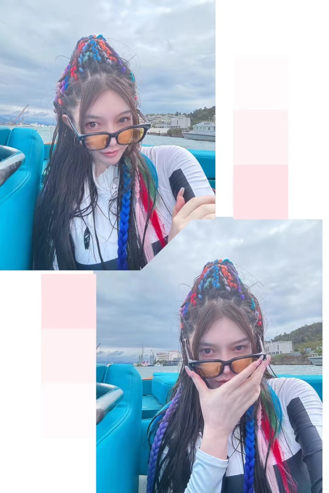 东方宝宝海上冲浪，晒精美自拍！