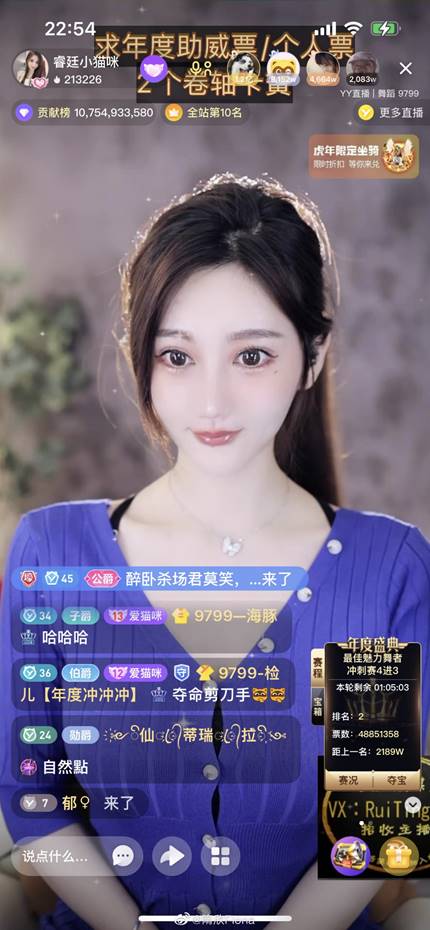 榜单超千万，小猫咪：YY生涯首次