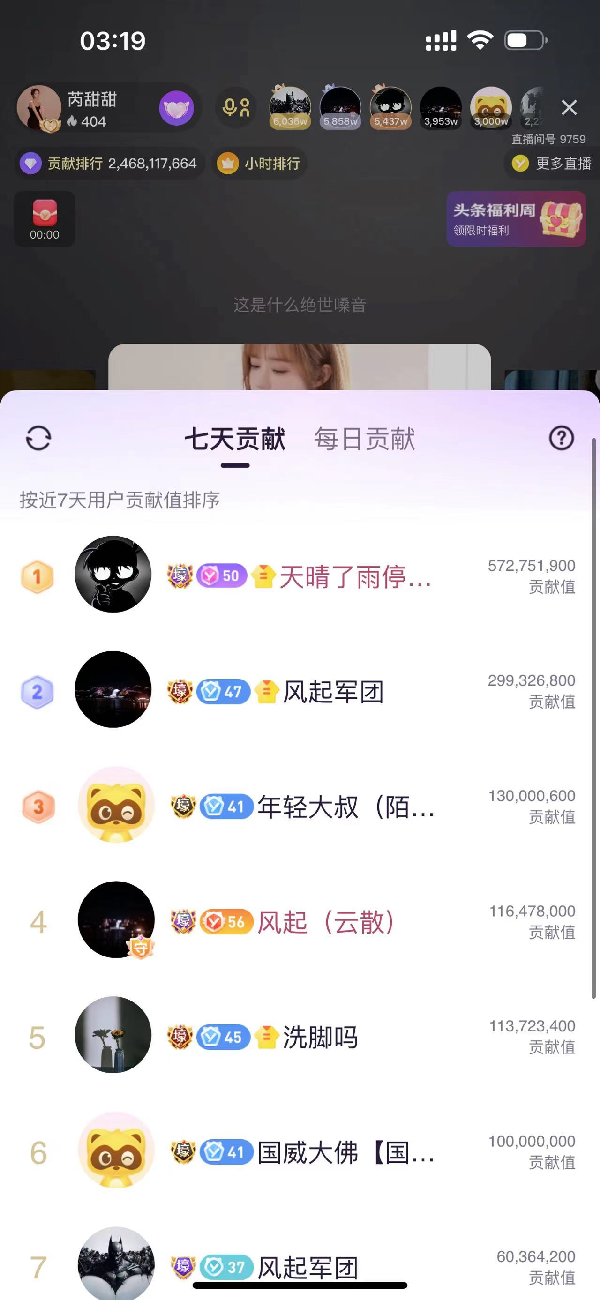 芮甜甜首秀庆典，周榜246万+