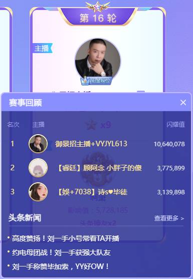 YY日报：诗战俩电母，手归打千万