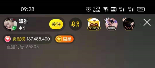媚雅连夺冠军主播，榜单逼近20万！