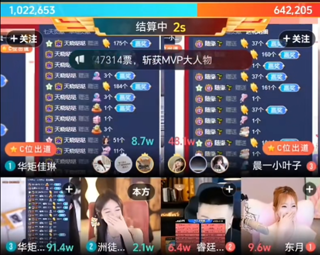午夜档华矩飞冒烟，佳琳登顶小时榜